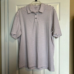 Fairlane men’s white striped short sleeve polo shirt size XL